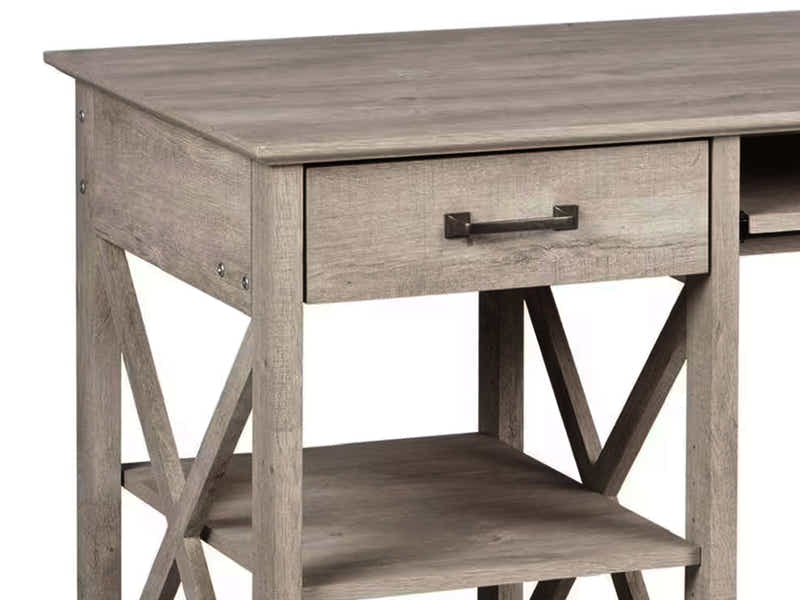 Writing Desk With Shelves Rustic Oak