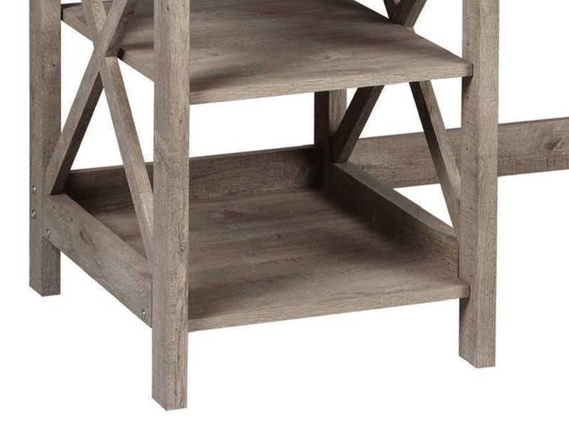 Writing Desk With Shelves Rustic Oak