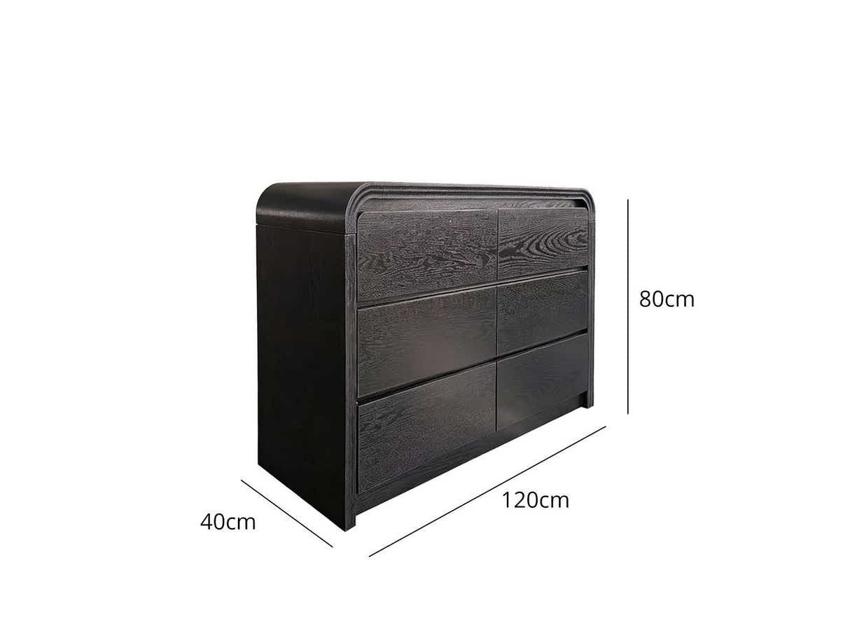 DS 6 Drawer Cabinet Black