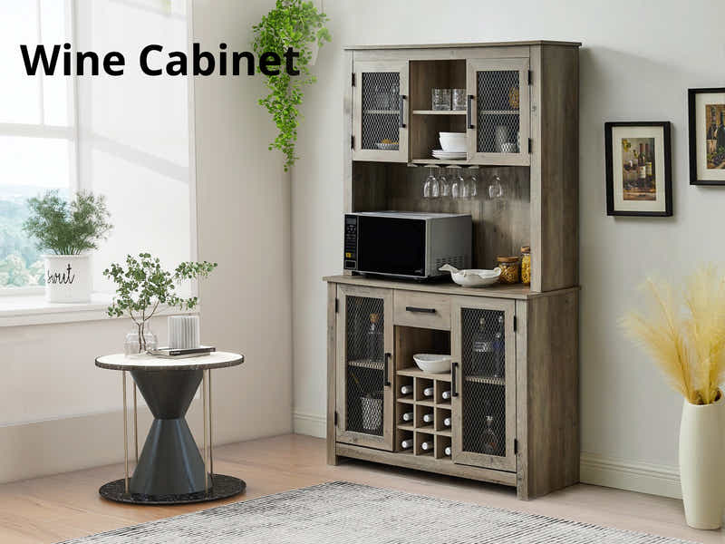 Grey Multifunctional Wine Cabinet