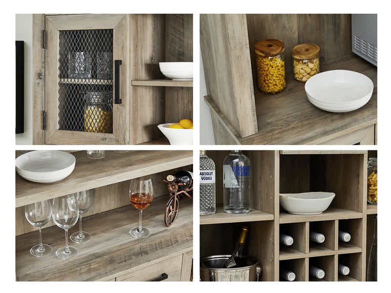 Grey Multifunctional Wine Cabinet