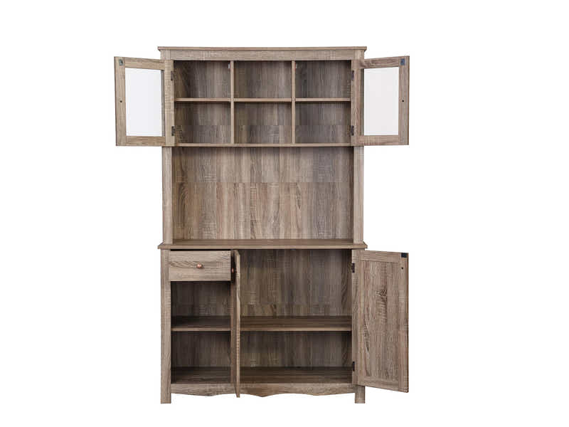 Grey Oak Kitchen Pantry Cabinet (Left)