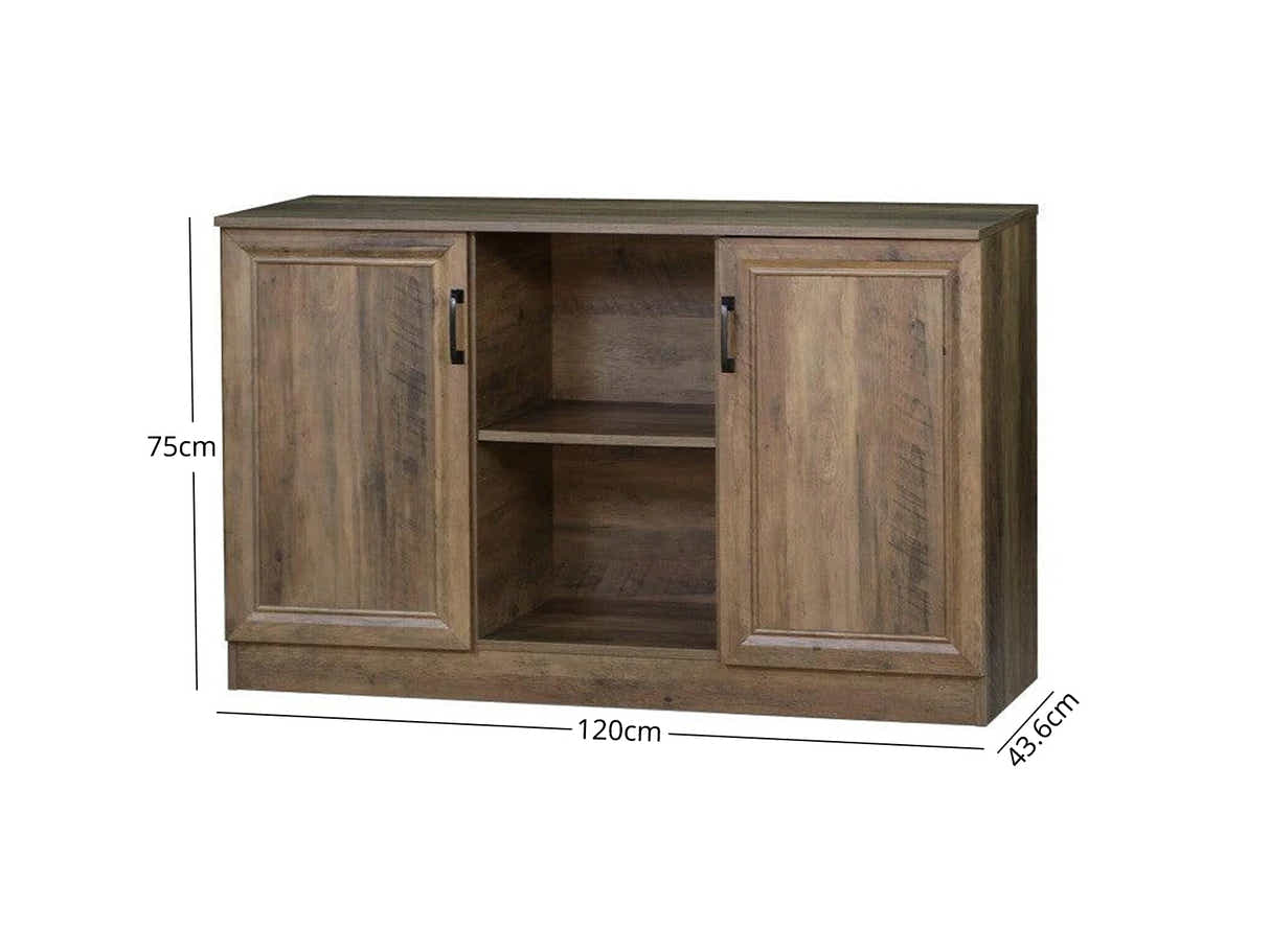 2-Door Sideboard Buffet Rustic Oak