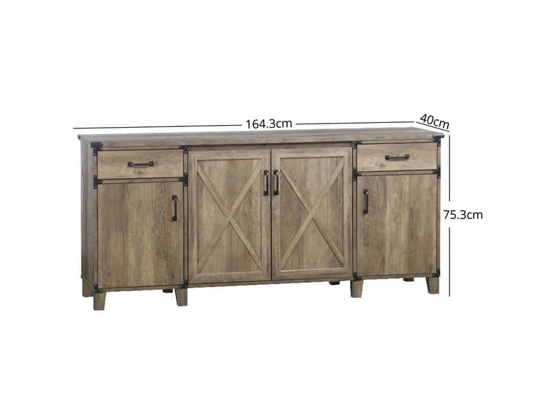 DS 4-Door Cabinet Rustic Oak