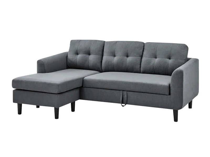 DS L-Shaped Pull Out Left Sofa Bed Grey