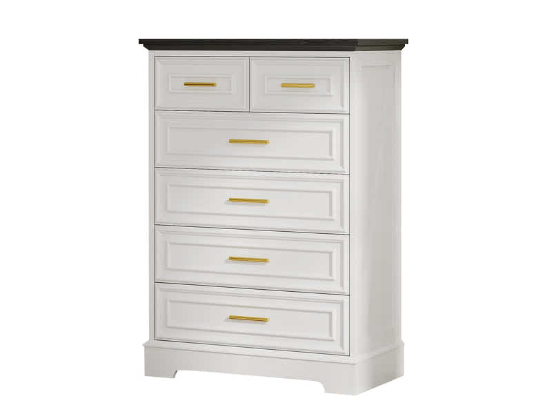 DS 6 Drawer Dresser White
