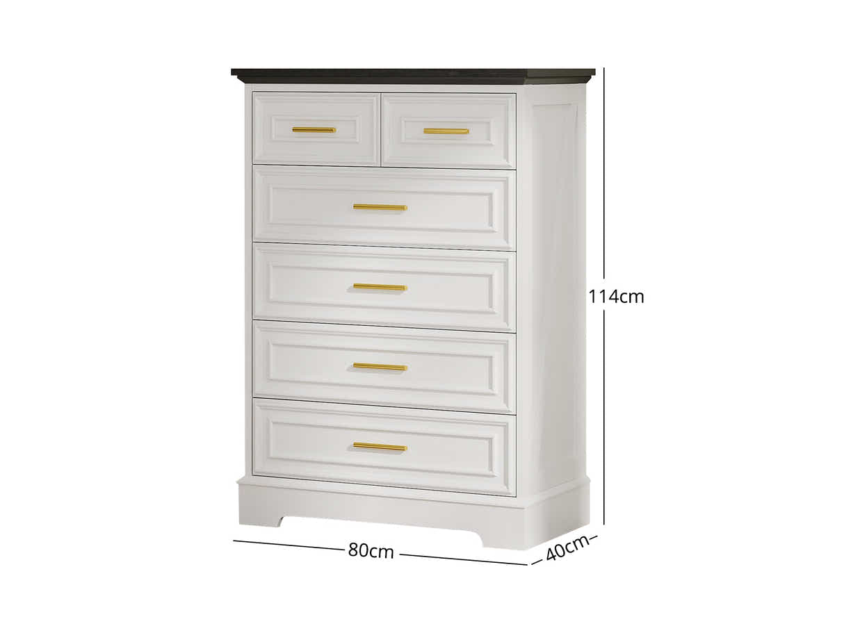 6 Drawer Dresser White