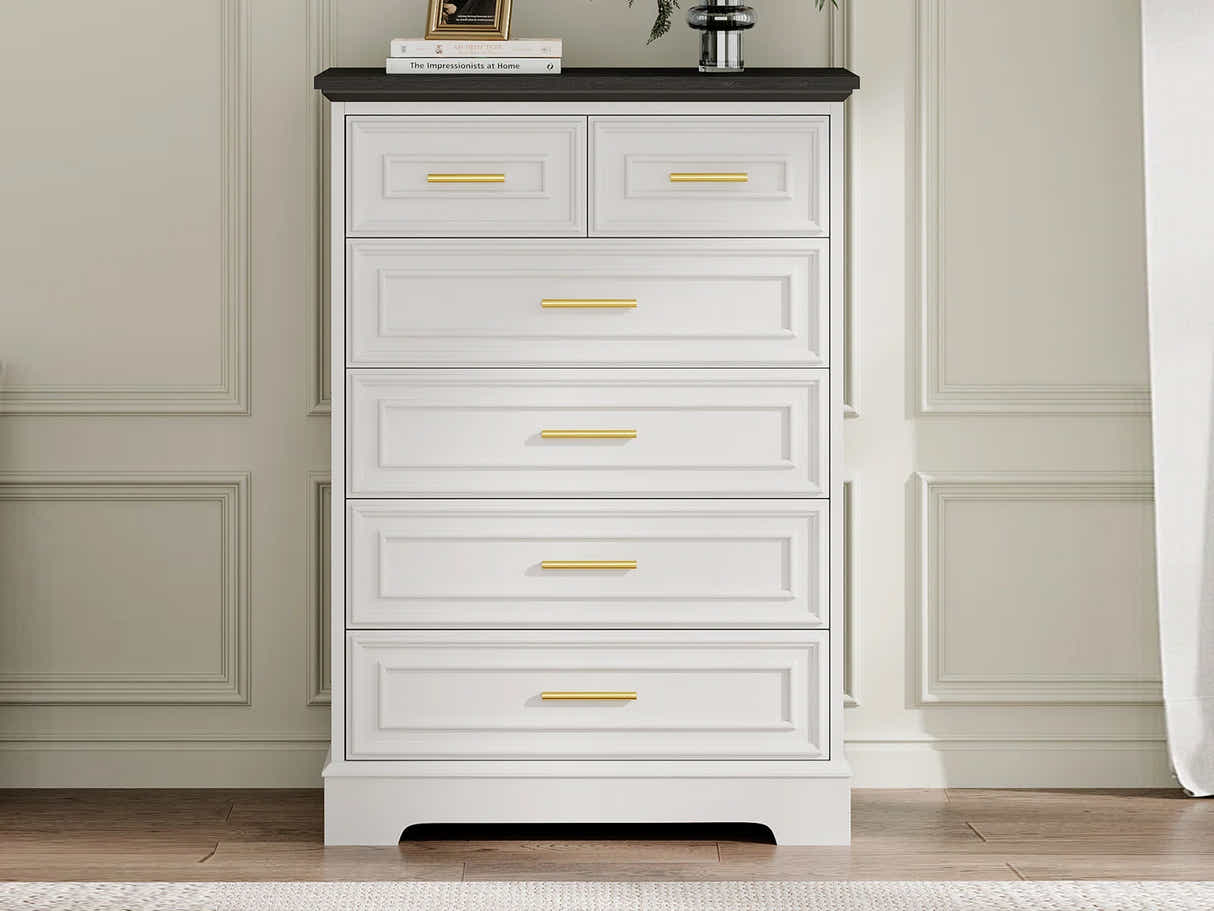 6 Drawer Dresser White
