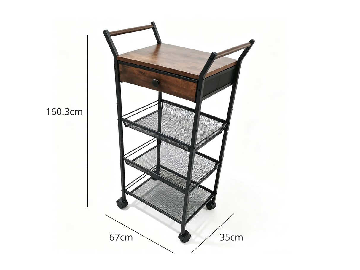 DS Dining Cart - Black & Walnut
