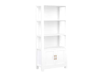 DS Bookcase with Storage Cabinet White