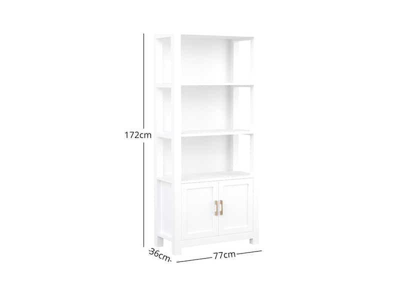 DS Bookcase with Storage Cabinet White