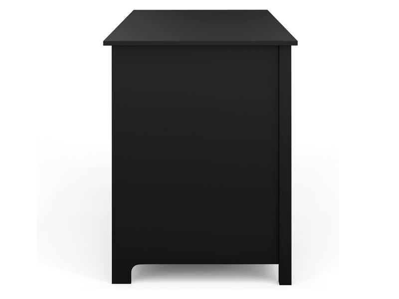 Home Office Desk with Storage Black & New Markus Office Chair with Footrest PU Black (Combo)