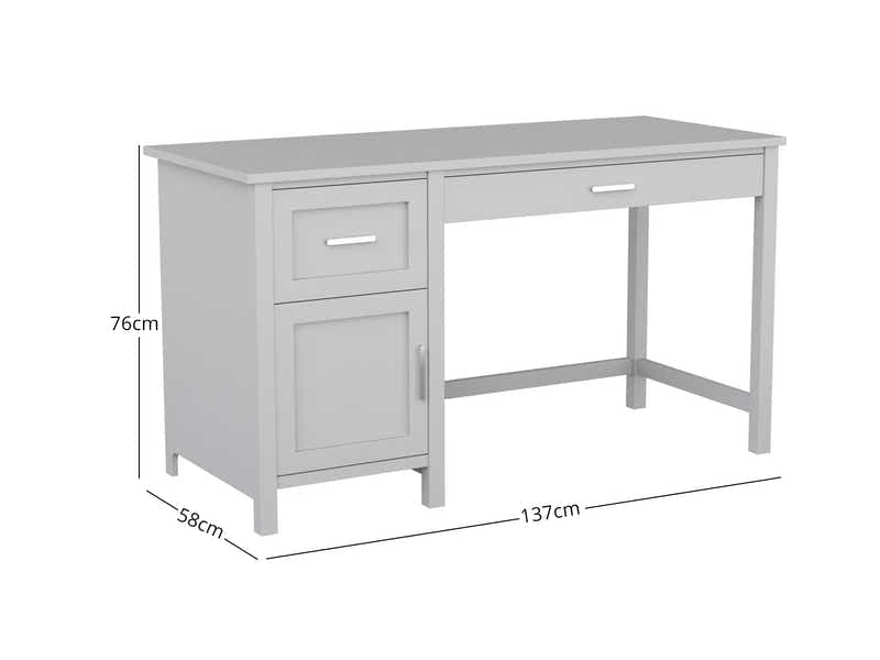 DS Home Office Desk with Storage Grey