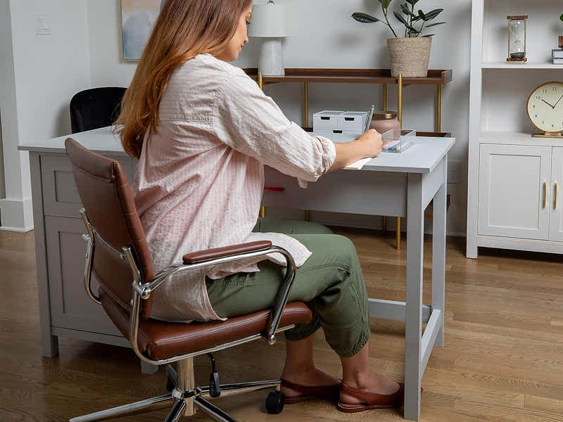 DS Home Office Desk with Storage Grey