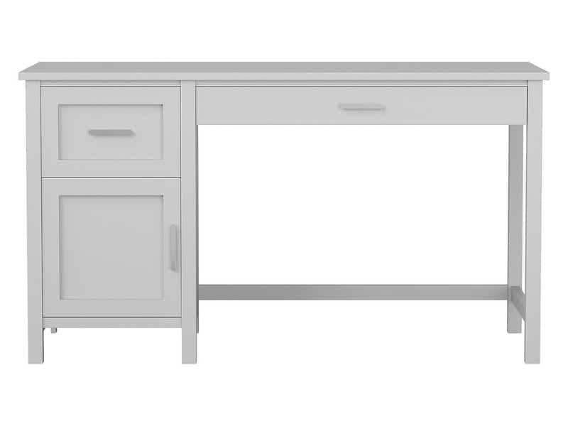 Home Office Desk with Storage Grey & Ergo Office Chair 094 grey and white (Combo)