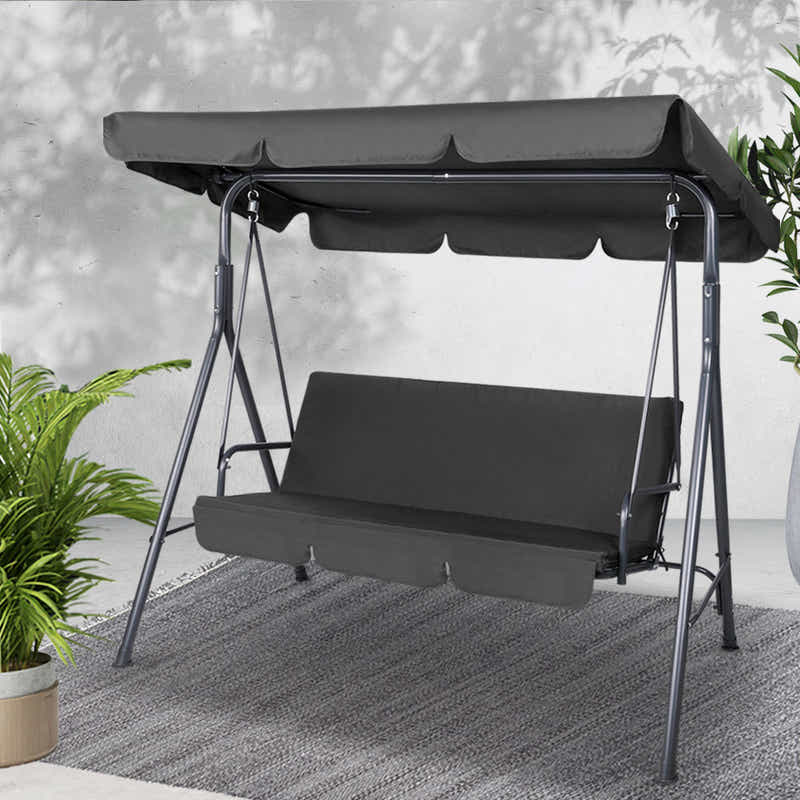 Swing Chair with Canopy - Black