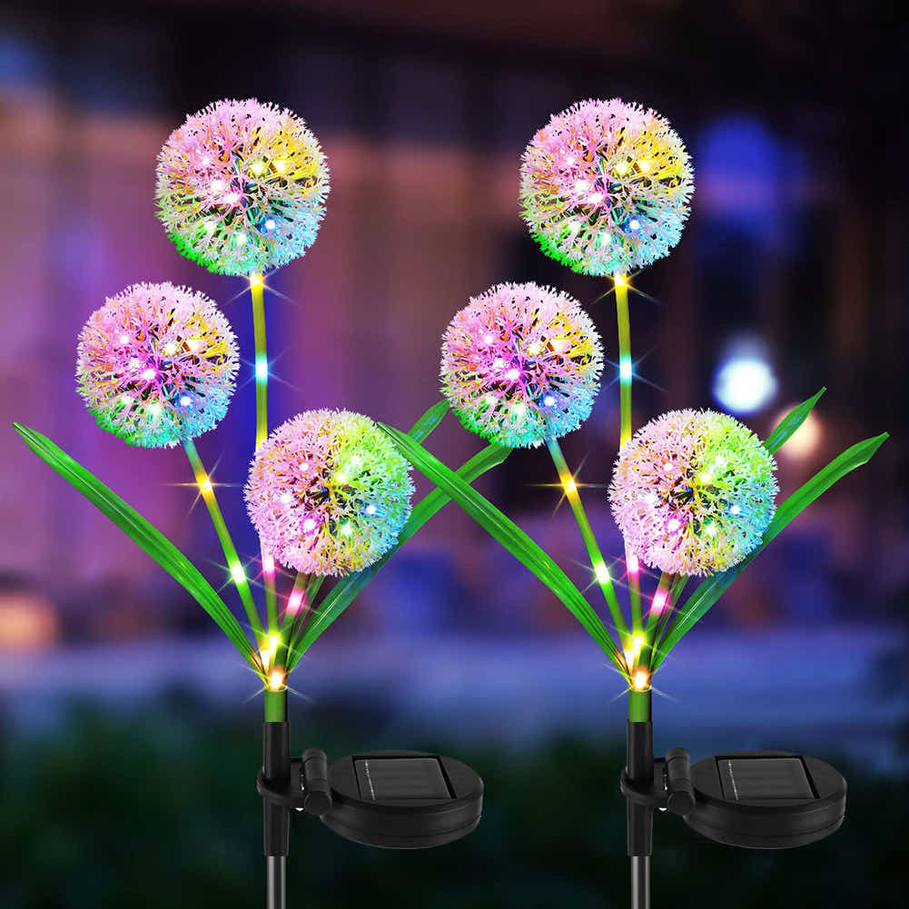 DS BS 2Pack Solar Outdoor Garden Color Changing/Warm White Light