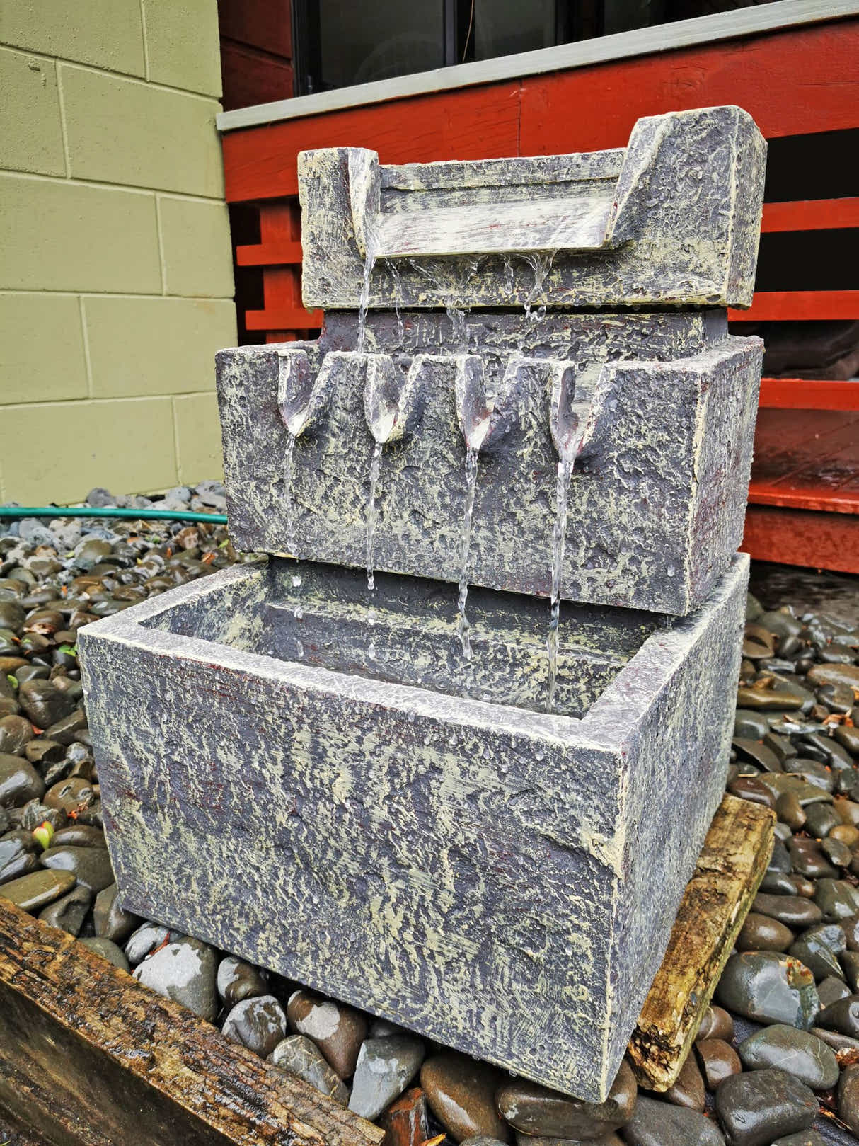 DS BS TP1020 3 Tier Rectangle Garden Fountain 38 x 38 x 56