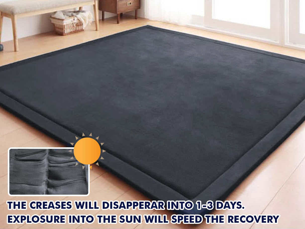DS Soft Touch Plush Tatami Mat Rug 150x200 Black