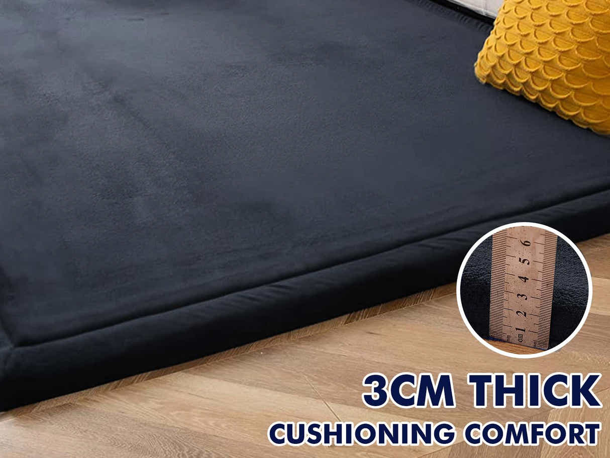 DS Soft Touch Plush Tatami Mat Rug 150x200 Black
