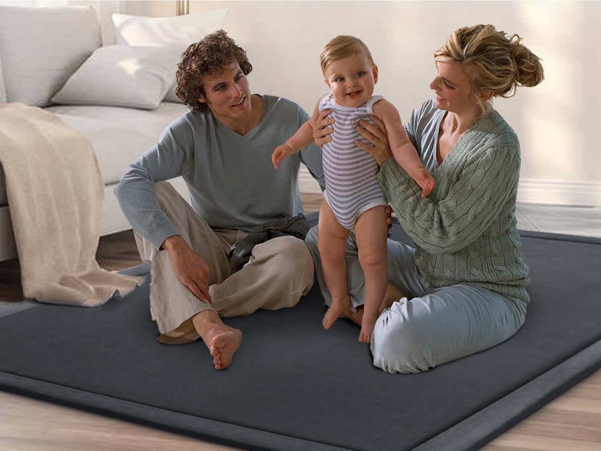 Soft Touch Plush Tatami Mat Rug 200cm x 300cm - Dark Grey
