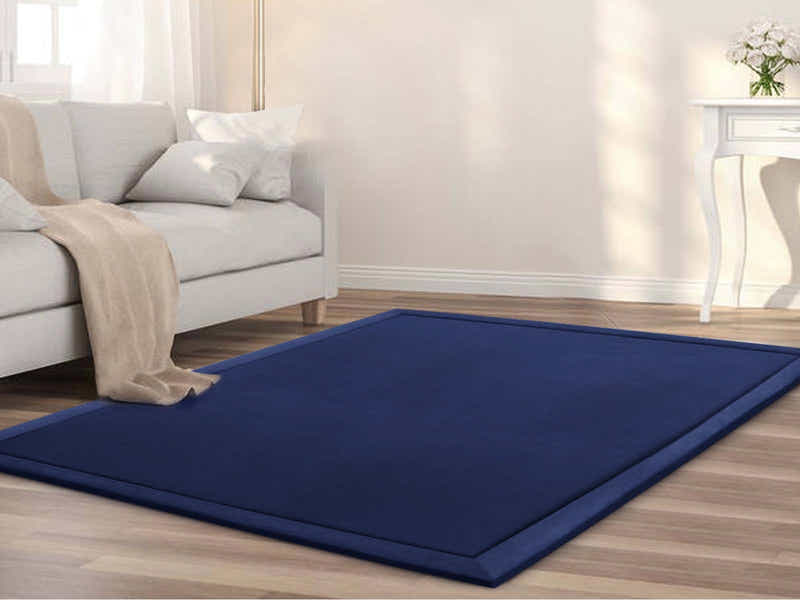 Soft Touch Plush Tatami Mat Rug 150x200 Navy
