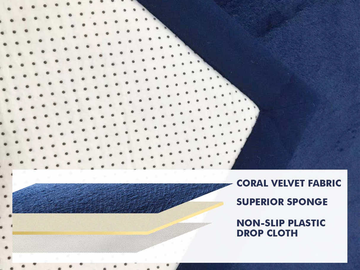 Soft Touch Plush Tatami Mat Rug 150cm x 200cm - Navy