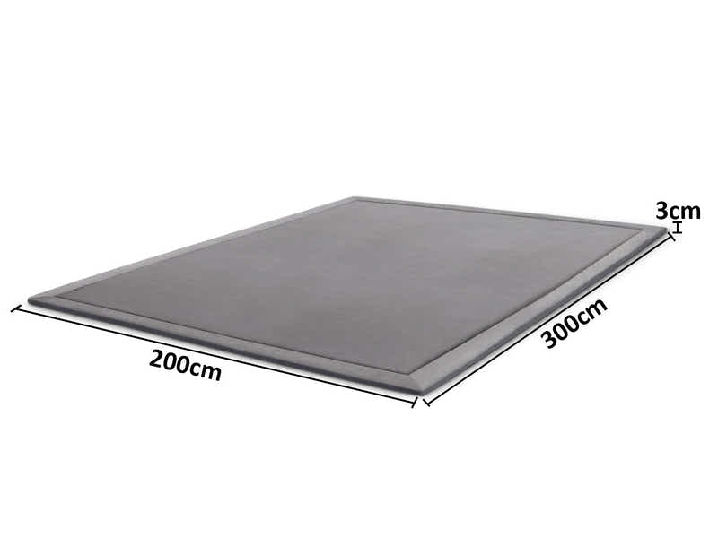 Soft Touch Plush Tatami Mat Rug 200x300 Light Grey