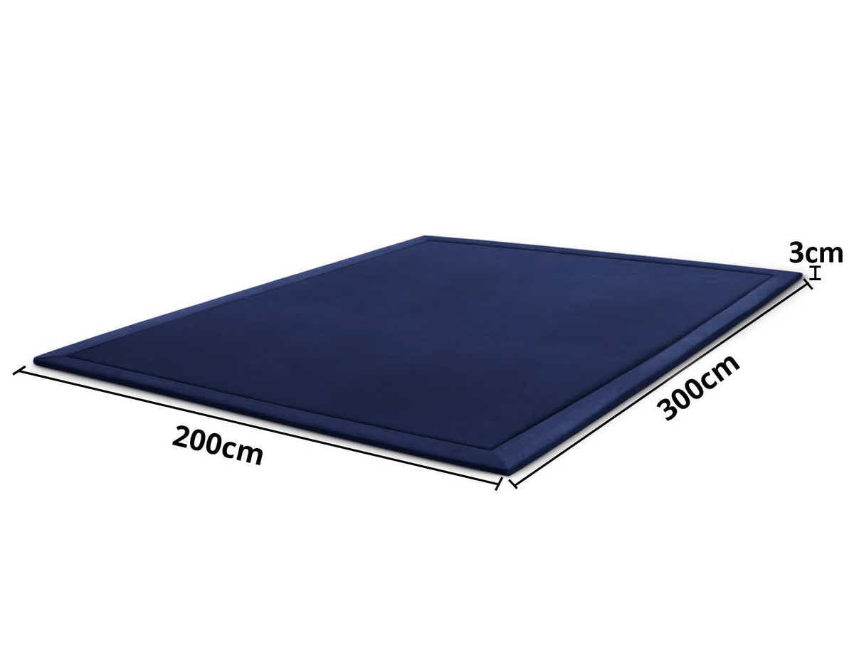 Soft Touch Plush Tatami Mat Rug 200cm x 300cm - Navy