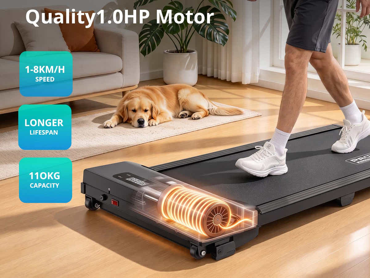 Treadmill Walking Pad With Manual Incline Black Color
