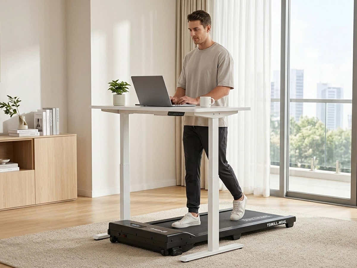 Treadmill Walking Pad With Manual Incline Black Color