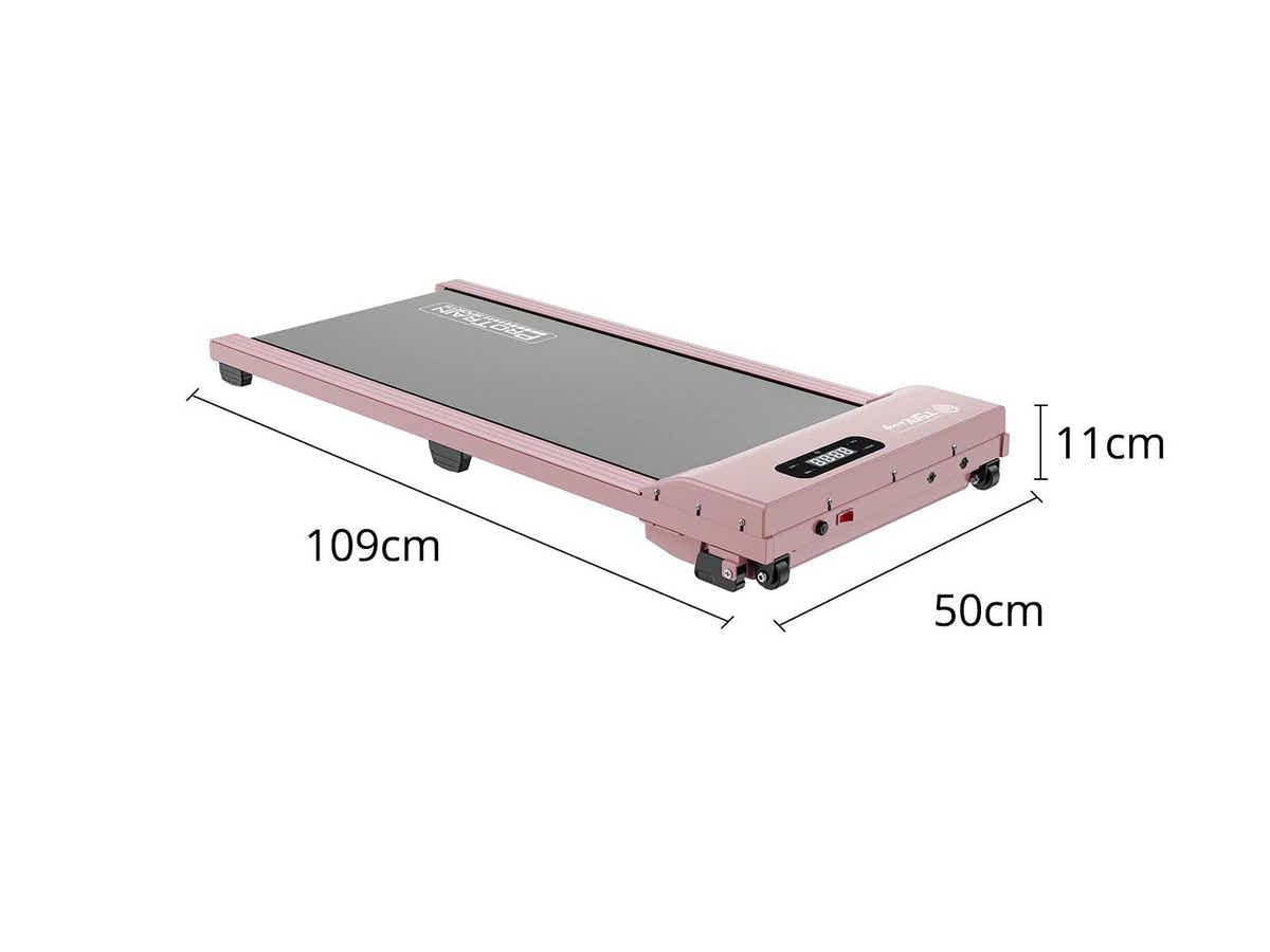 Treadmill Walking Pad With Manual Incline Pink Color