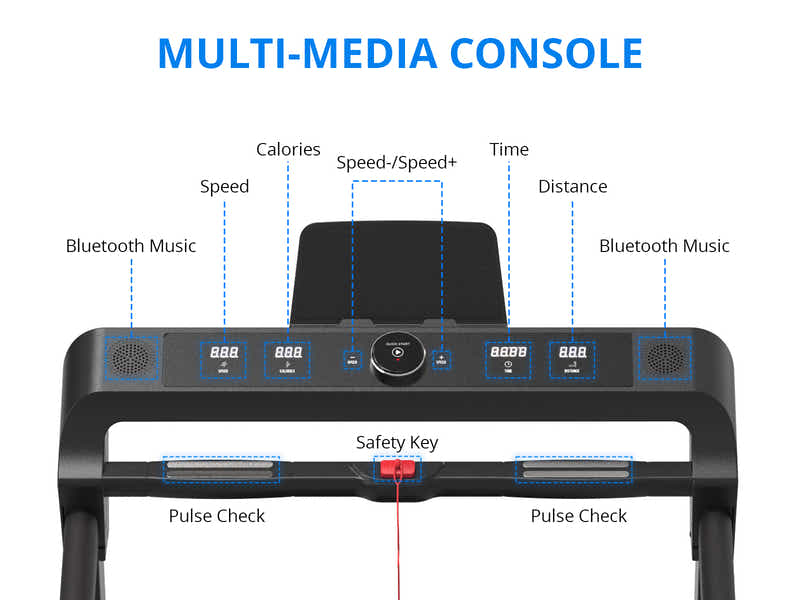 Treadmill With Large Display Holder 45cm