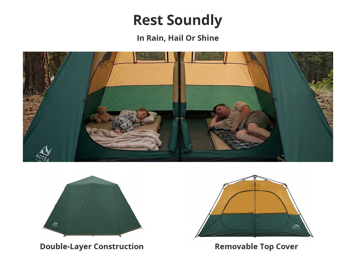 DS Instant Up Camping Tent 8 Person Pop up Tents Family Hiking Dome Camp