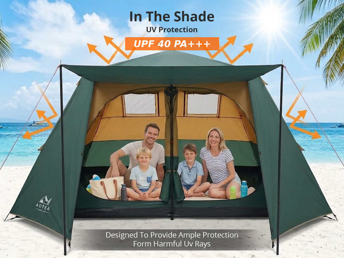 DS Instant Up Camping Tent 8 Person Pop up Tents Family Hiking Dome Camp