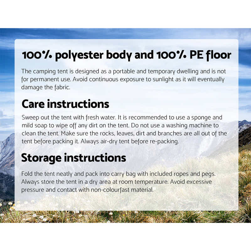 Weisshorn Instant Up Camping Tent 4-5 Person Pop up Tents Family Hiking