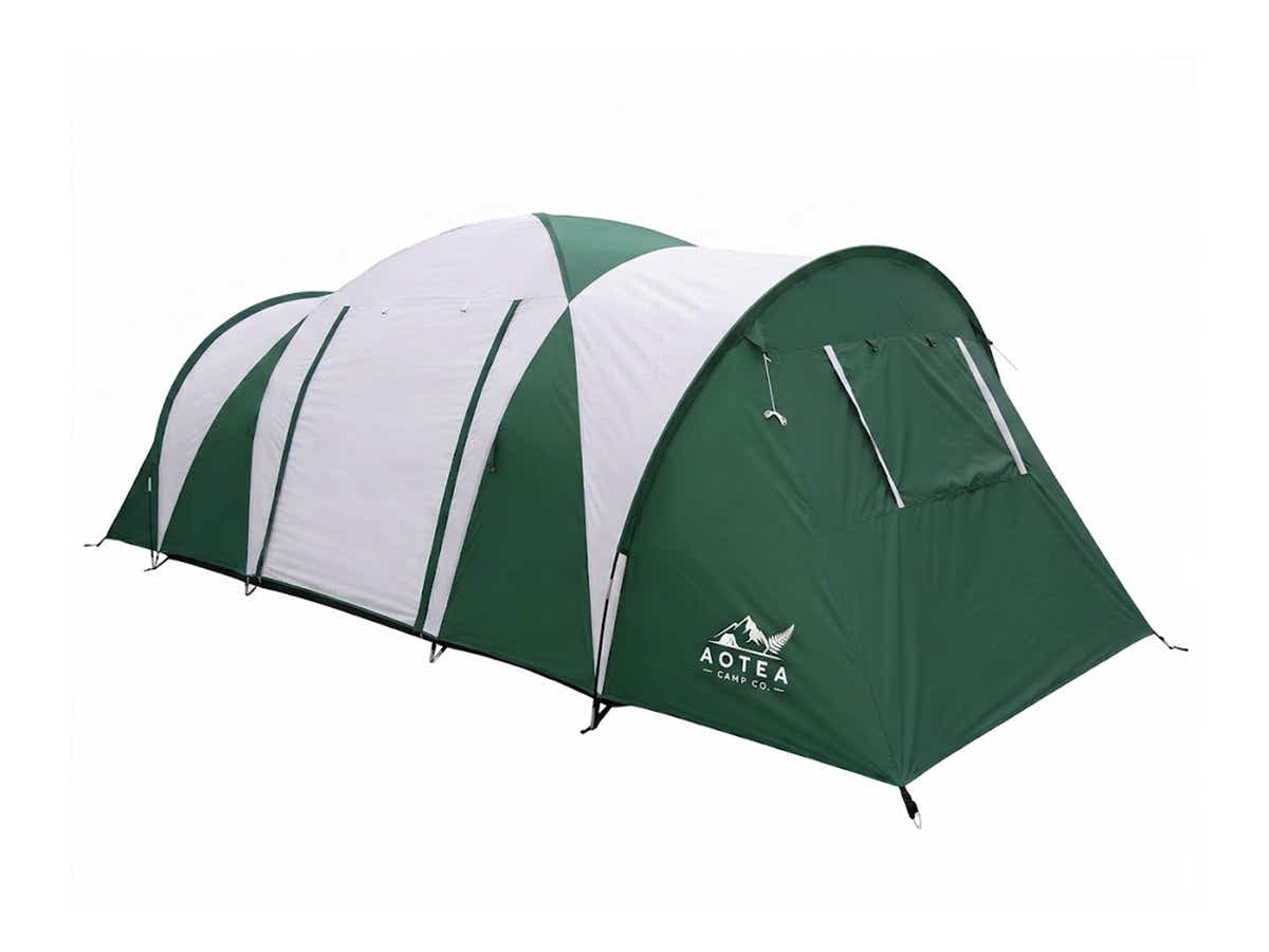 DS Family Camping Tent 12 Person Hiking Beach Tents (3 Rooms) Green