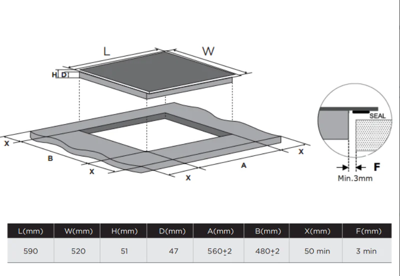Midea 60cm Ceramic hob Touch Control