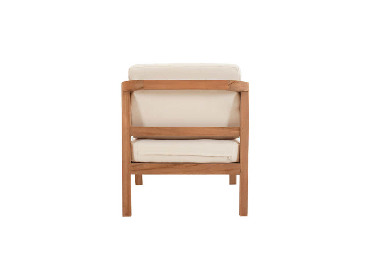 Jason Single Seater Teak Wood Outdoor Chair – Cream