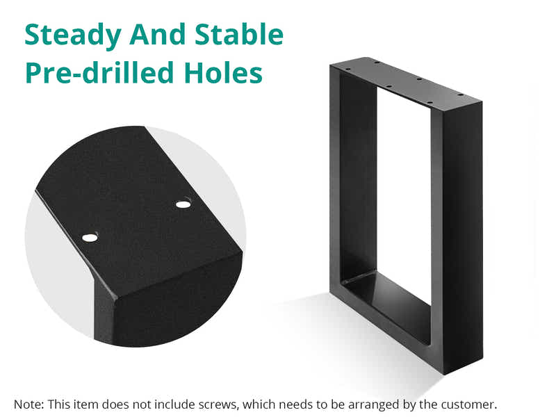 Box Shape Metal Table Legs - Set of 2