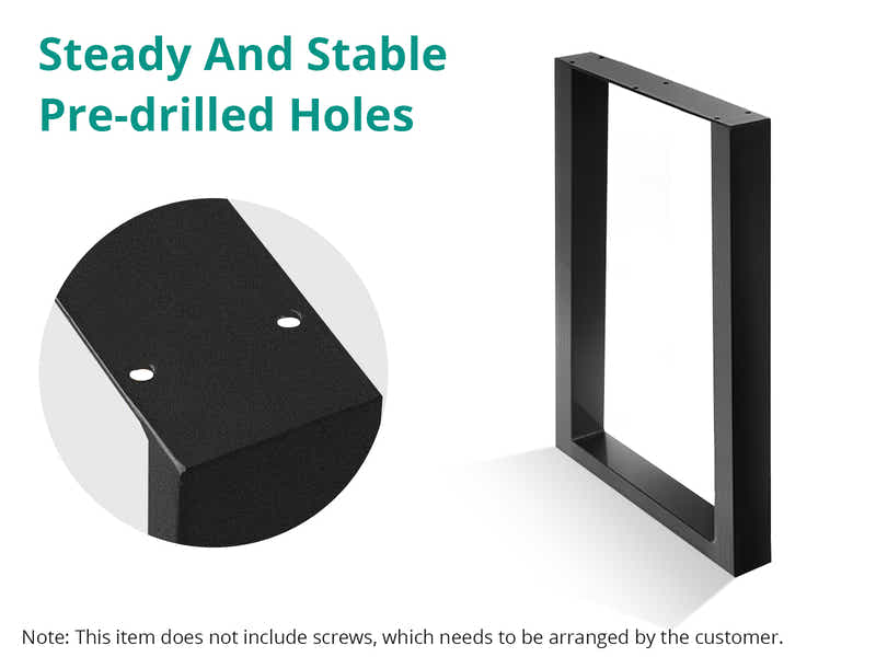 Box Shape Metal Table Legs Large - Set of 2