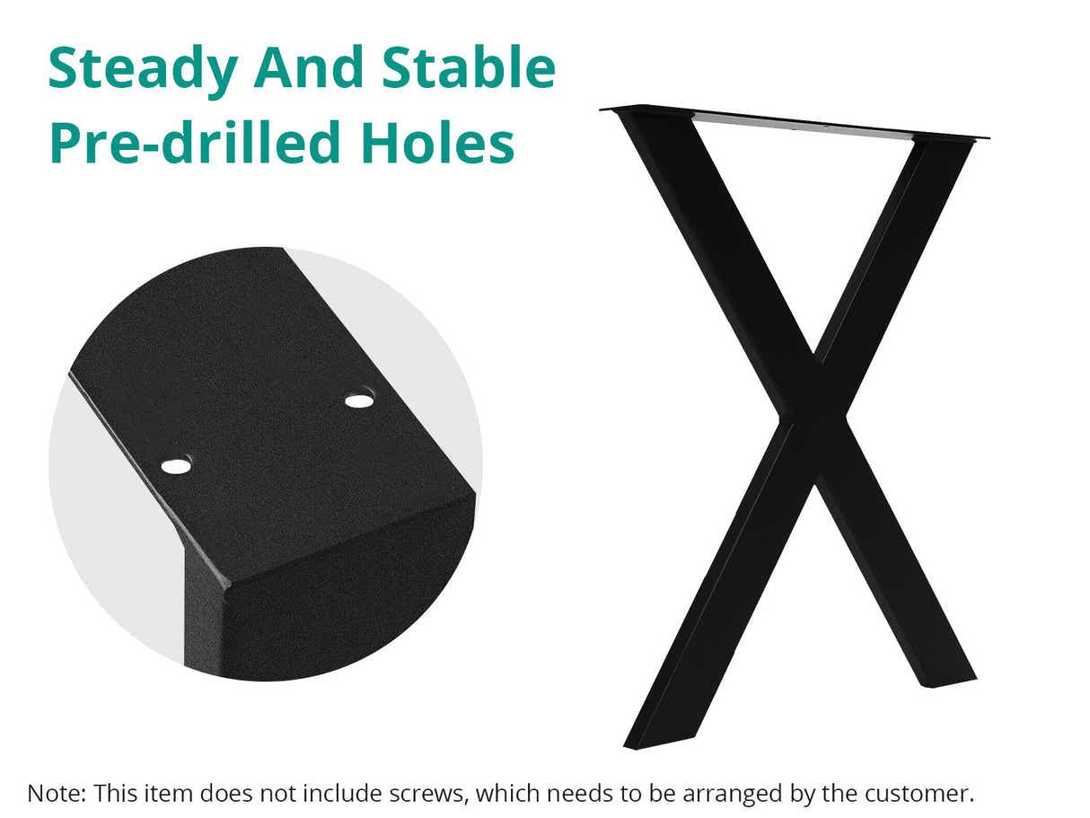 DS X-Shape Metal Table Legs - Set of 2