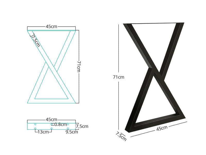 ZK-Frame Metal Table Legs - Set of 2