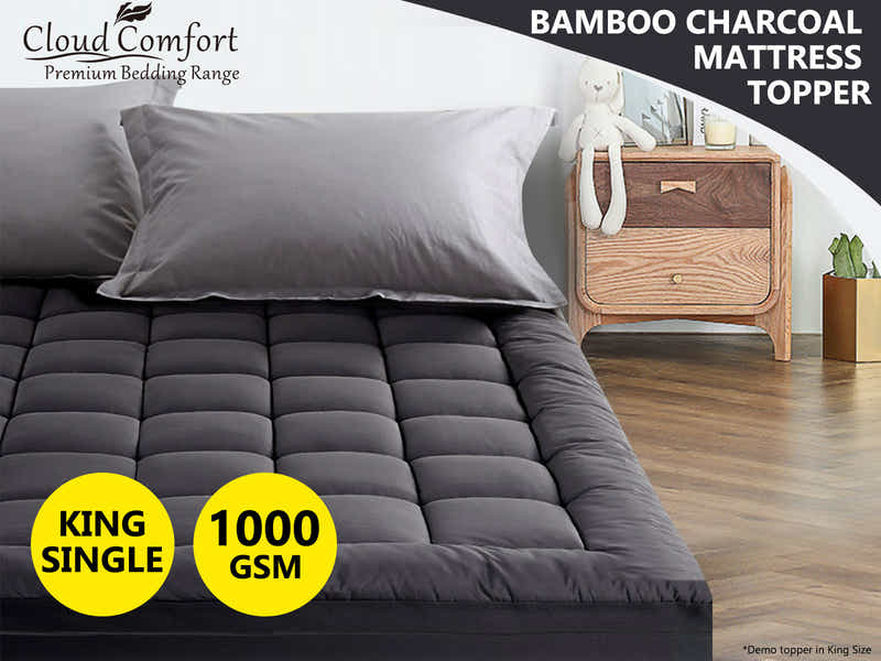 Bamboo Charcoal Mattress Topper - King Single