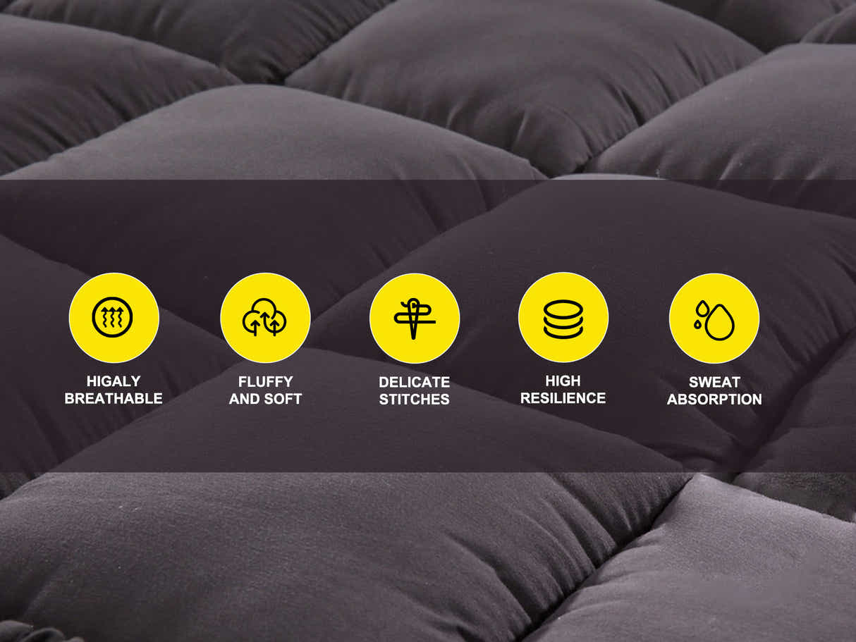 Bamboo Charcoal Mattress Topper - Queen