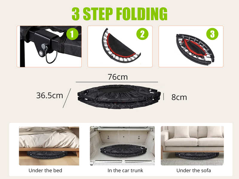 Folded Mini Trampoline 40-inch - Red