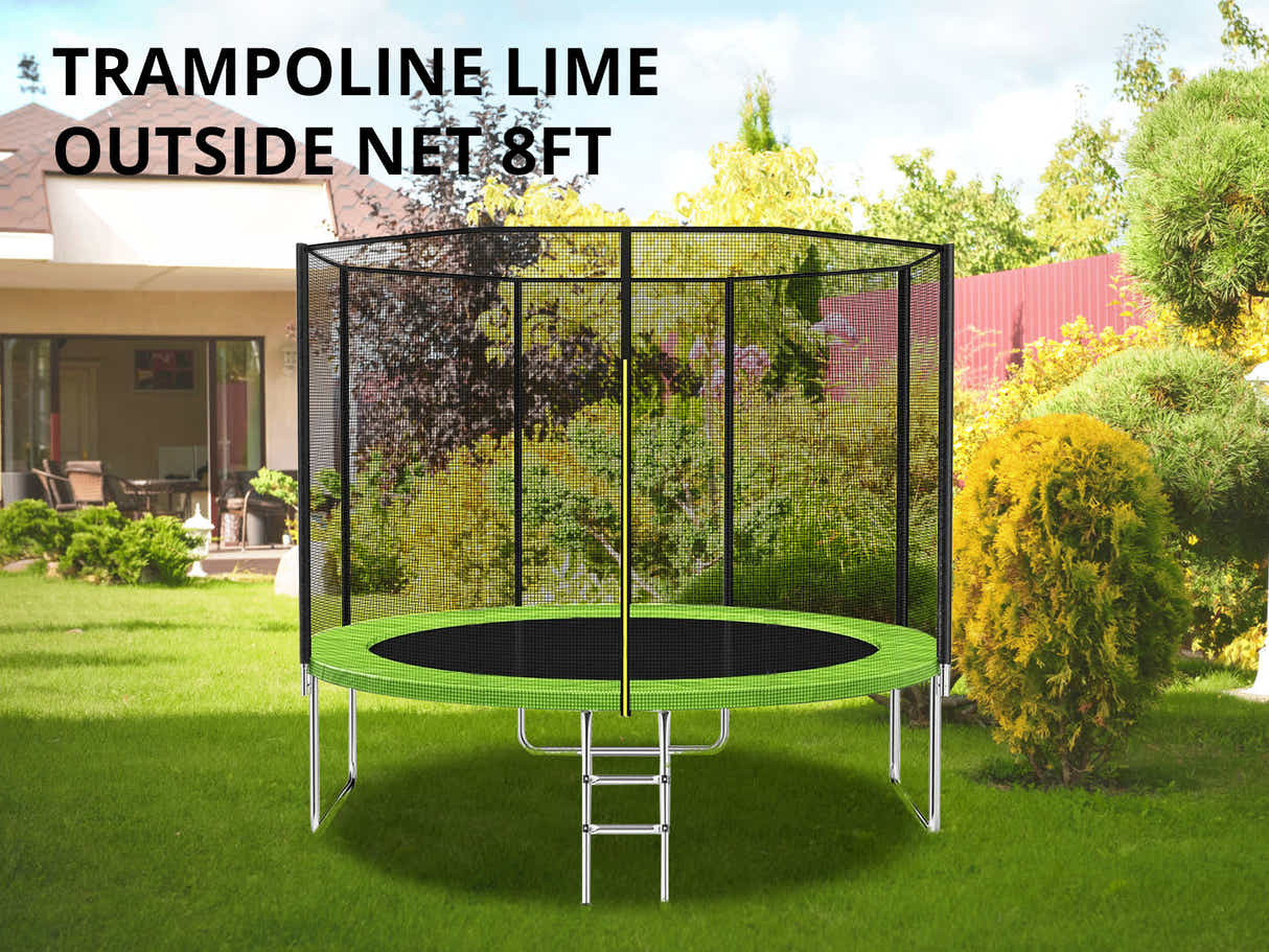 Trampoline Lime with Outside Net - 8ft