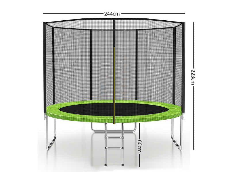 Trampoline Lime with Outside Net - 8ft