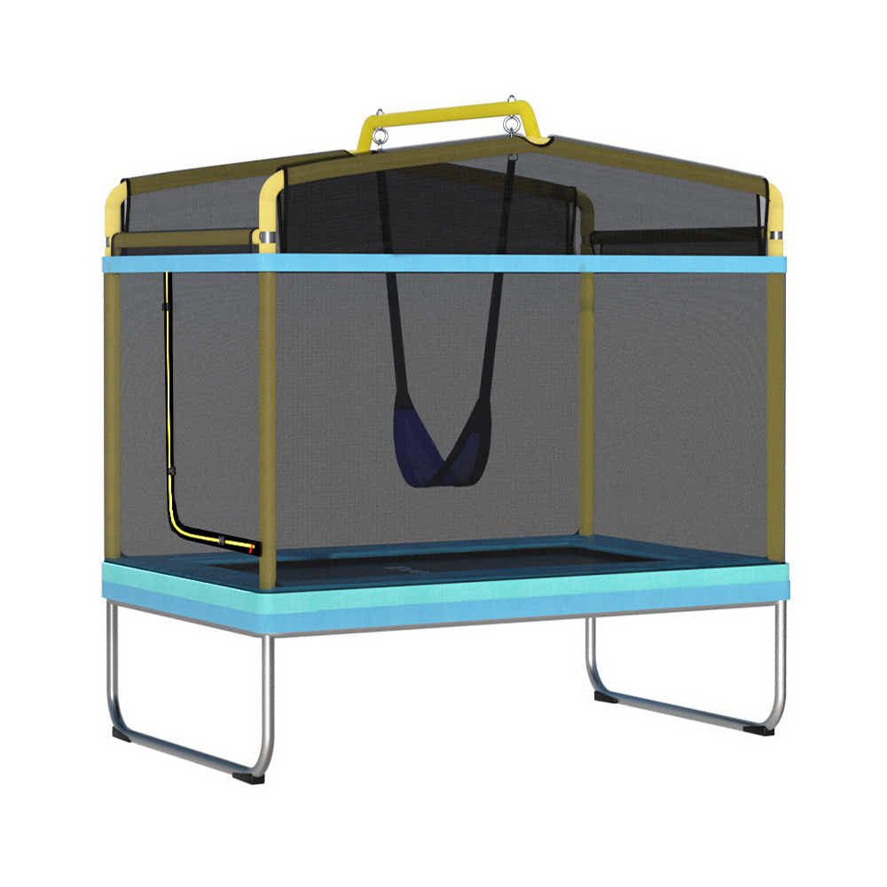 Everfit 6FT Trampoline for Kids w/ Enclosure Safety Net Swing Rectangle