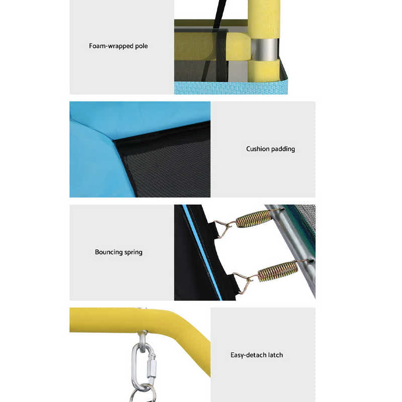 Everfit 6FT Trampoline for Kids w/ Enclosure Safety Net Swing Rectangle